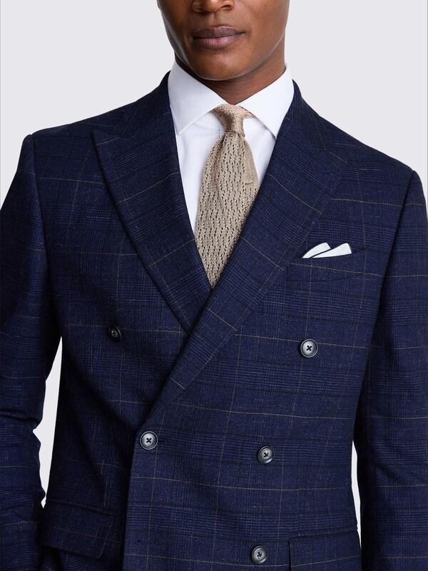Seraphine MOSS Navy Black Check Tailored Fit Double Breasted Suit Jacket