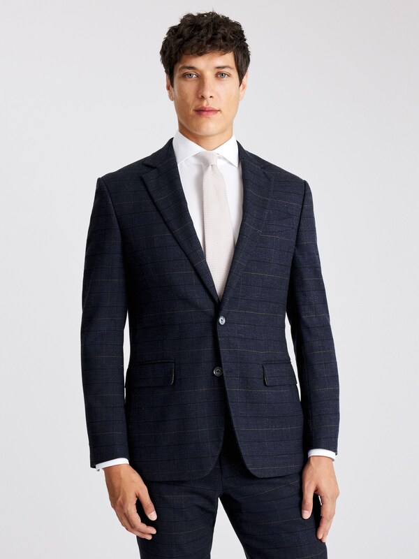 Seraphine MOSS Navy Black Check Tailored Fit Suit Jacket