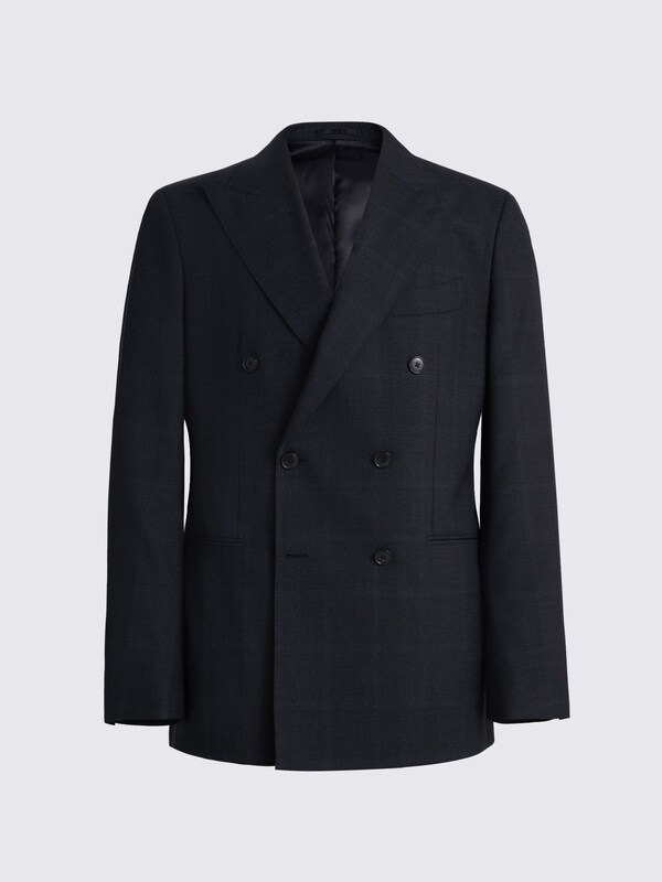 Seraphine MOSS Navy Check Italian Tailored Fit Double Breasted Suit Jacket
