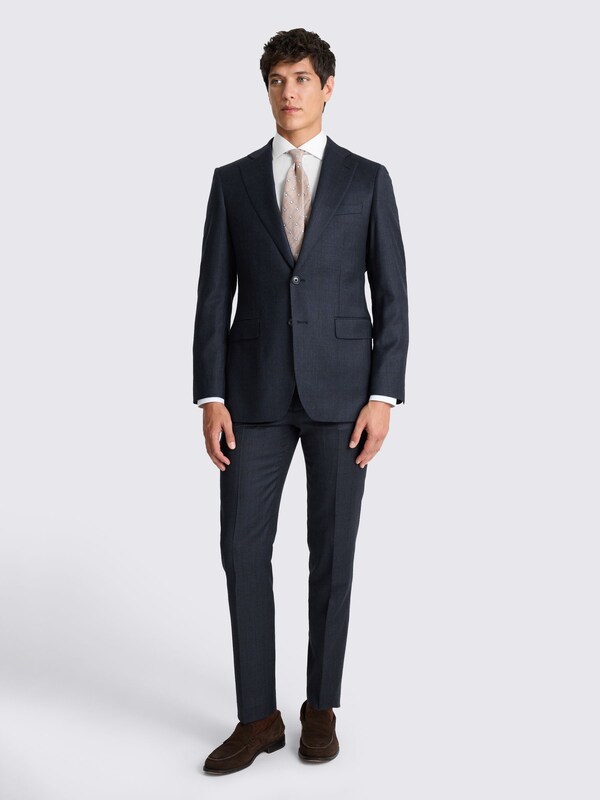 Seraphine MOSS Navy Check Tailored Fit Fit Performance Suit Jacket