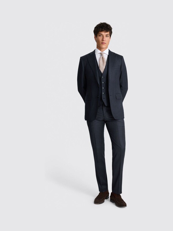 seraphine MOSS Navy Check Tailored Fit Fit Performance Suit Jacket