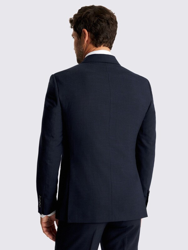 Seraphine MOSS Navy Slim Fit Double Breasted Puppytooth Suit Jacket