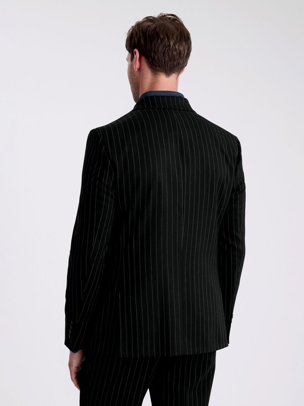 Seraphine MOSS Navy Stripe Slim Fit Double Breasted Suit Jacket