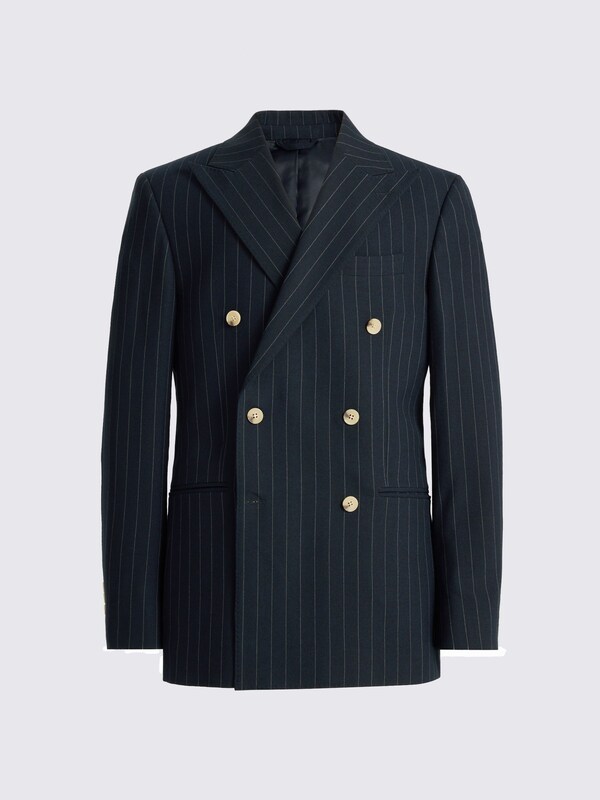 Seraphine MOSS Navy Stripe Tailored Fit Suit Jacket