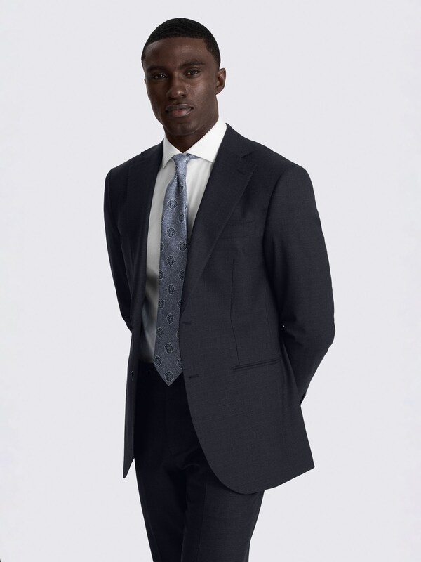 Seraphine MOSS Navy Tailored Fit Performance Puppytooth Suit Jacket