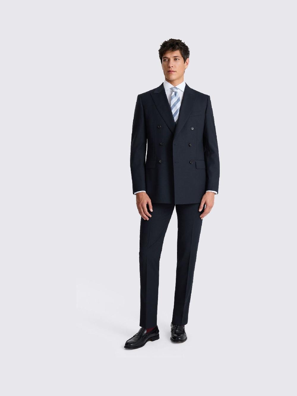 seraphine MOSS Navy Tailored Fit Tailored Fit Performance Double Breasted Suit Jacket