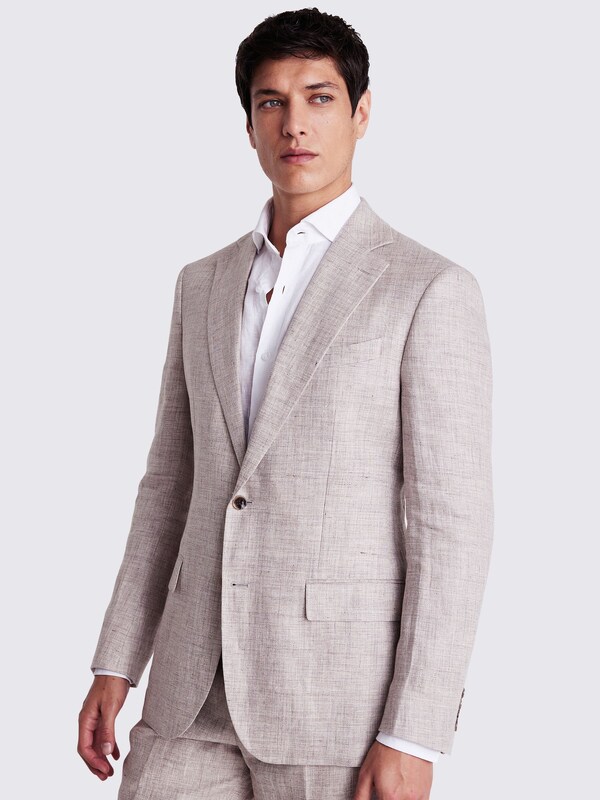 Seraphine MOSS Oatmeal Regular Fit Linen Suit Jacket