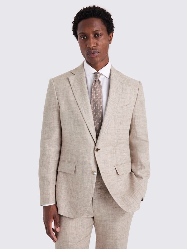 Seraphine MOSS Oatmeal Tailored Fit Linen Suit Jacket