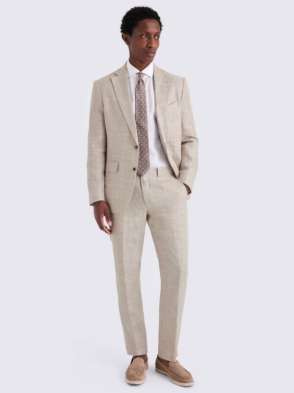 Seraphine MOSS Oatmeal Tailored Fit Linen Suit Jacket