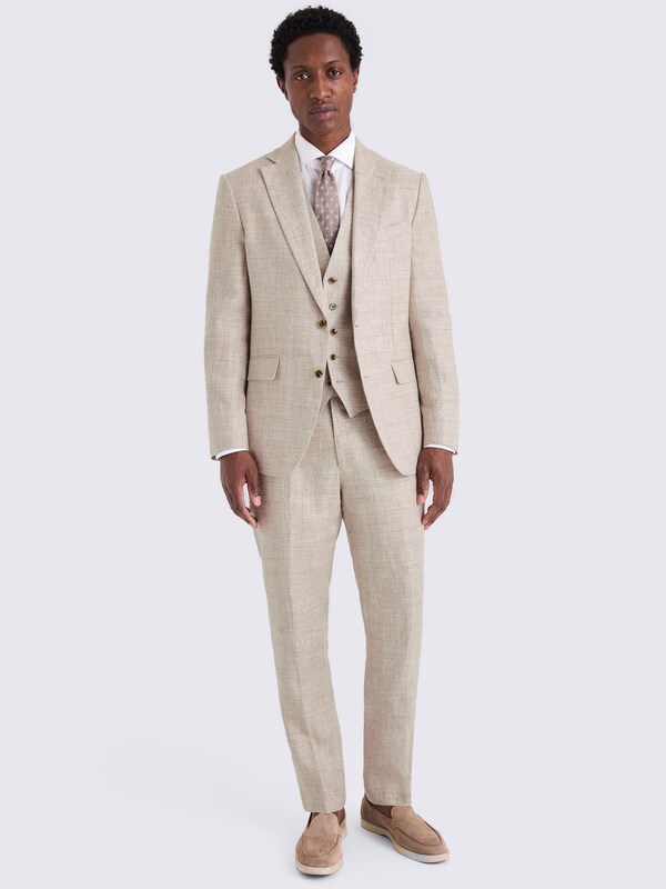 seraphine MOSS Oatmeal Tailored Fit Linen Suit Jacket