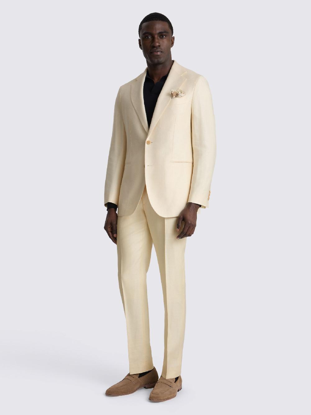 seraphine MOSS Off-White Tailored Fit Italian Twill Suit Jacket