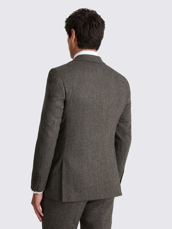 Seraphine MOSS Olive Tailored Fit Herringbone Suit Jacket