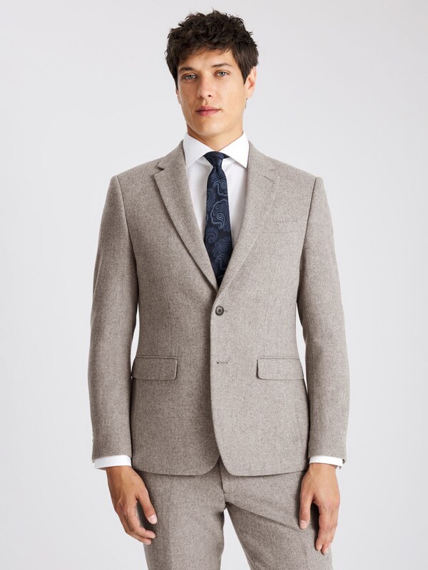 Seraphine MOSS Stone Slim Fit Donegal Tweed Suit Jacket