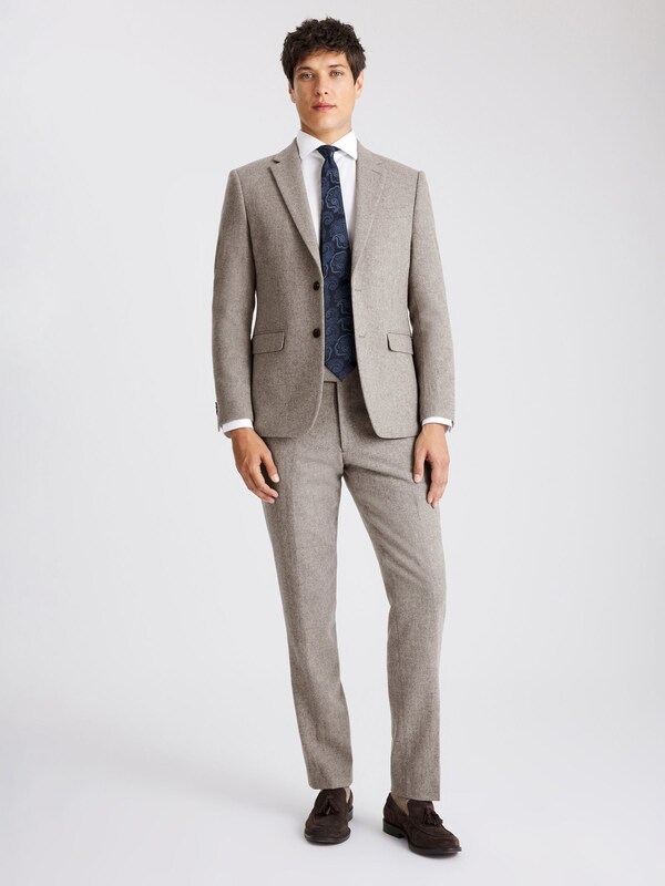 Seraphine MOSS Stone Slim Fit Donegal Tweed Suit Jacket