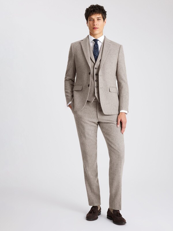 seraphine MOSS Stone Slim Fit Donegal Tweed Suit Jacket