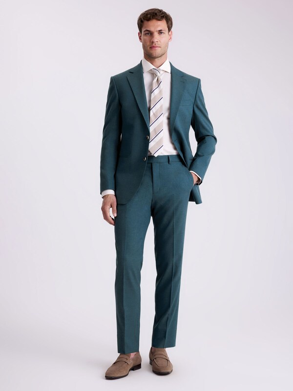 Seraphine MOSS Teal Tailored Fit Flannel Suit Jacket