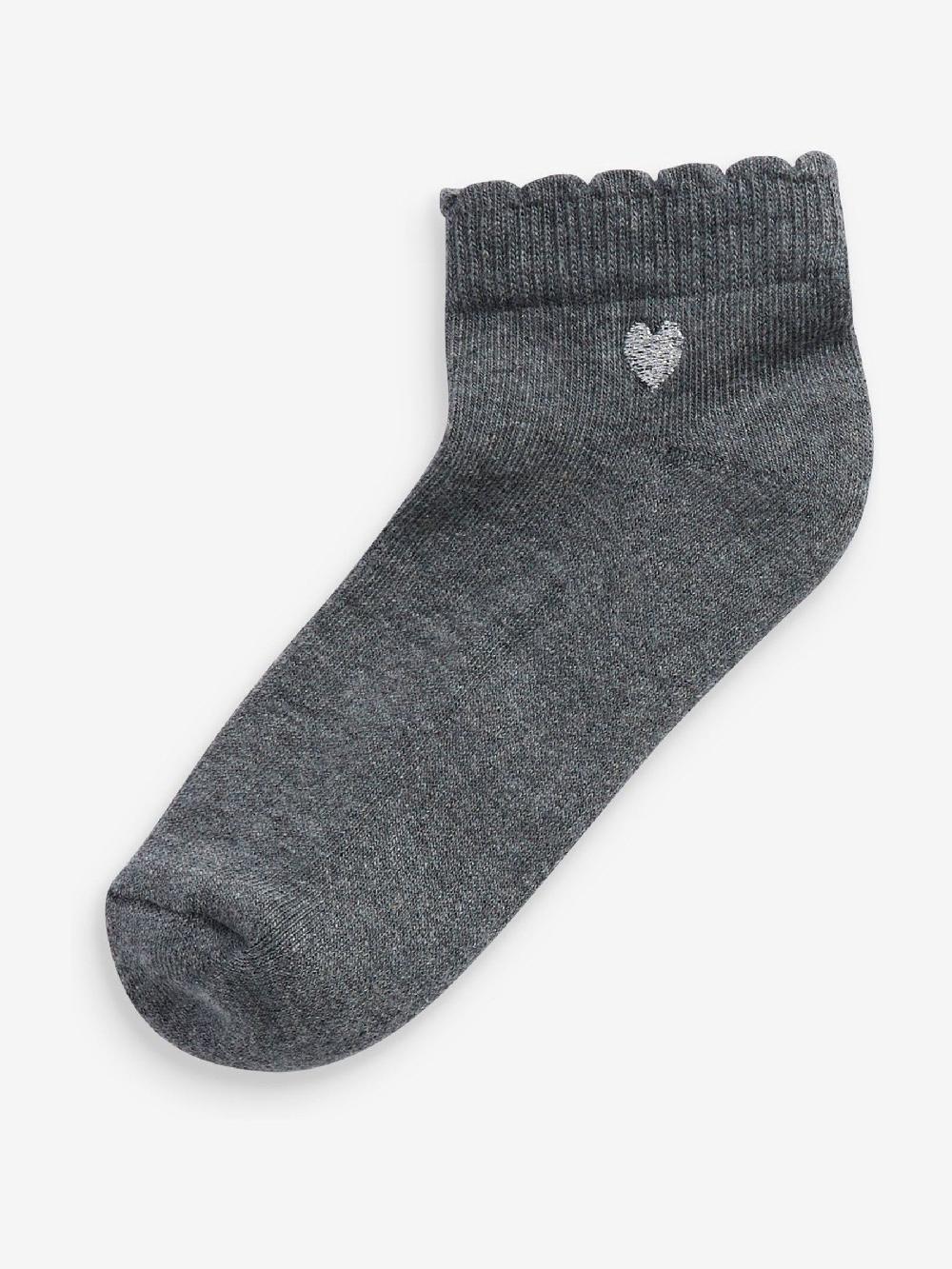seraphine Multi 7 Pack Cotton Rich Embroidered Cushioned Sole Trainer Socks