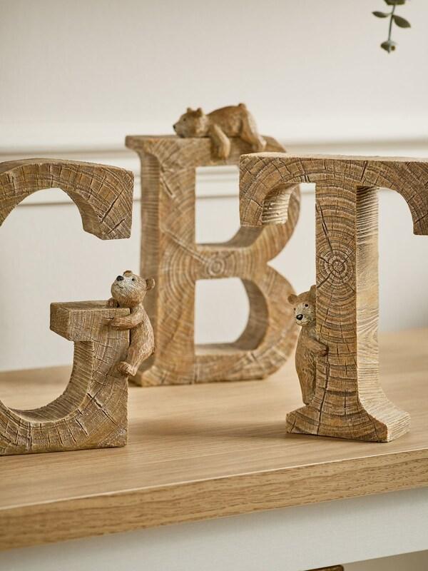 Seraphine Natural Bertie The Bear Monogram Ornaments
