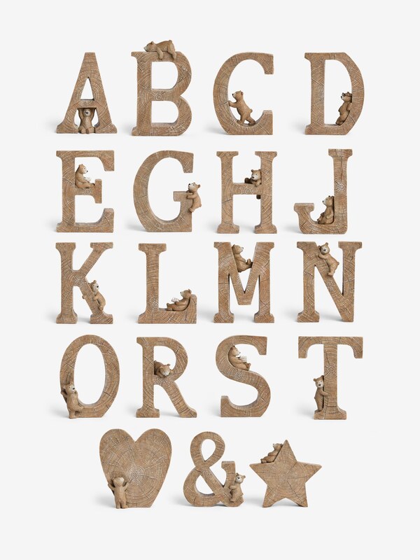 Seraphine Natural Bertie The Bear Monogram Ornaments