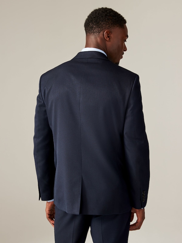 Seraphine Navy Blue Regular Fit Textured Suit Jacket