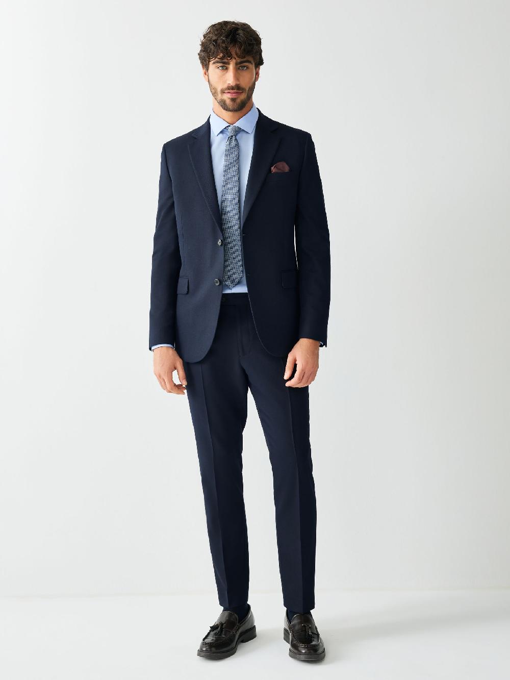 seraphine Navy Blue Skinny Fit Textured Suit Jacket seraphine Navy Blue Skinny Fit Textured Suit Jacket