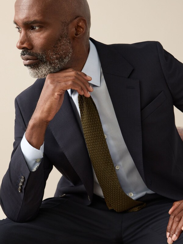 Seraphine Navy Blue Slim Fit Signature Nova Fides 100% Italian Wool Suit Jacket