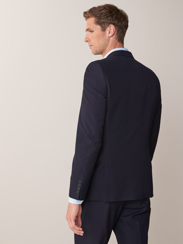 Seraphine Navy Blue Tailored Fit Two Button Suit Jacket