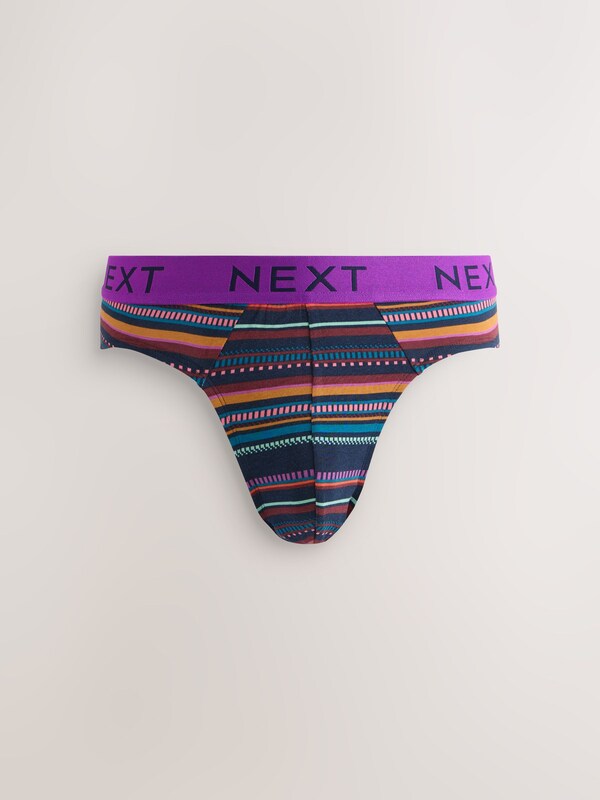 Seraphine Navy Burgundy Spot Stripe 5 Pack Cotton Rich Briefs