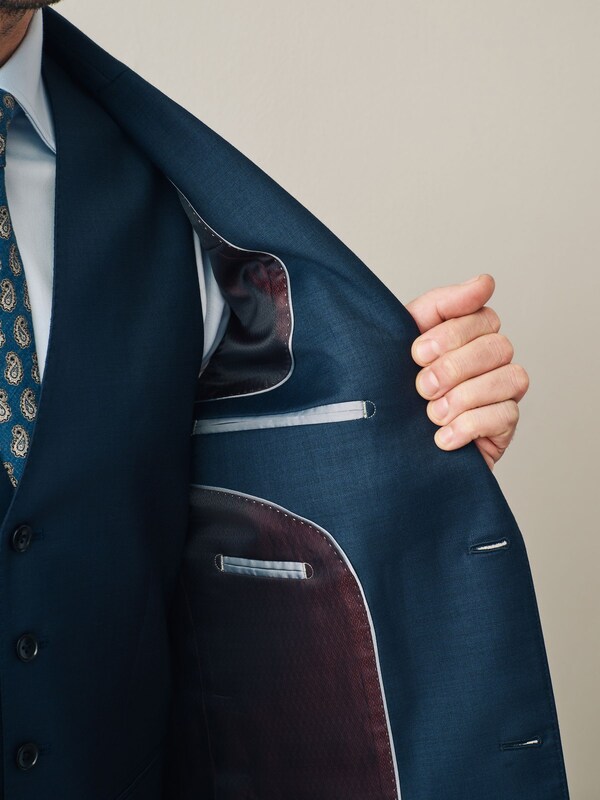 Seraphine Navy Slim Fit Signature Cerutti 100% Italian Wool Suit Jacket