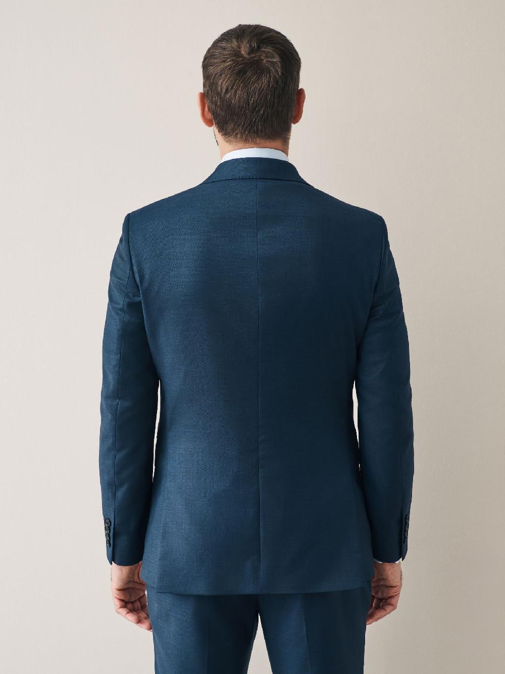 seraphine Navy Slim Fit Signature Cerutti 100% Italian Wool Suit Jacket