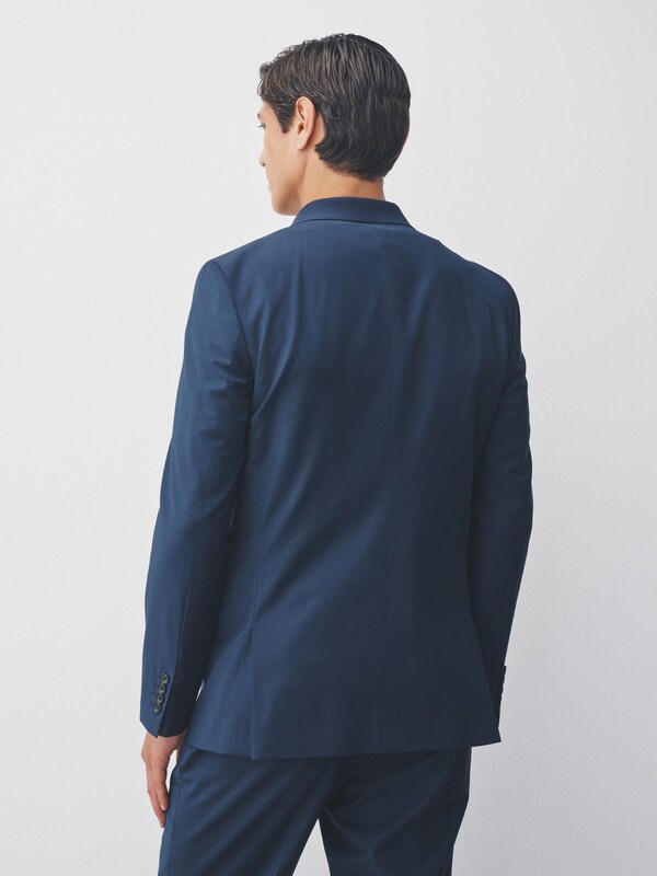 Seraphine Navy Slim Fit Tailored Fit Wool Blend Motionflex Suit Jacket