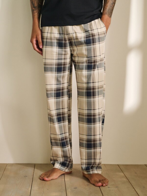 Seraphine Neutral/Black Check Short Sleeve Jersey Pyjamas Set