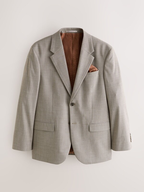 Seraphine Neutral Regular Fit Contrast Fabric Detail Suit Jacket
