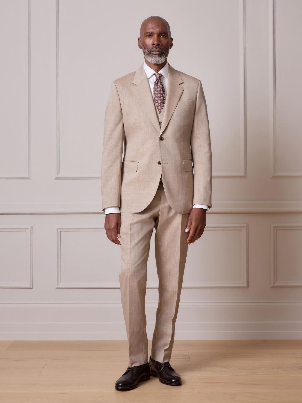 seraphine Neutral Slim Fit Signature Nova Fides 100% Italian Wool Suit Jacket