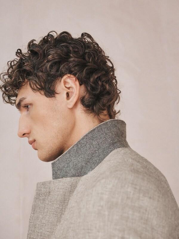 Seraphine Neutral Tailored Fit Linen Blend Texture Suit Jacket