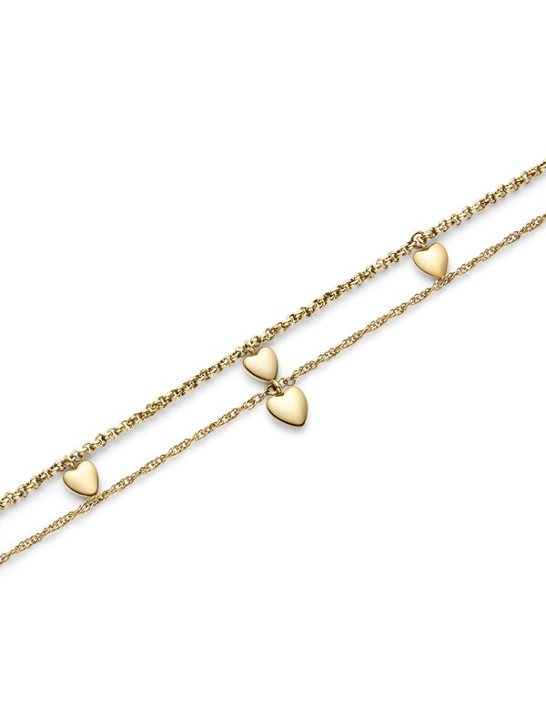 Seraphine Olivia Burton Mini Heart Light Gold Tone IP Double Layered Bracelet