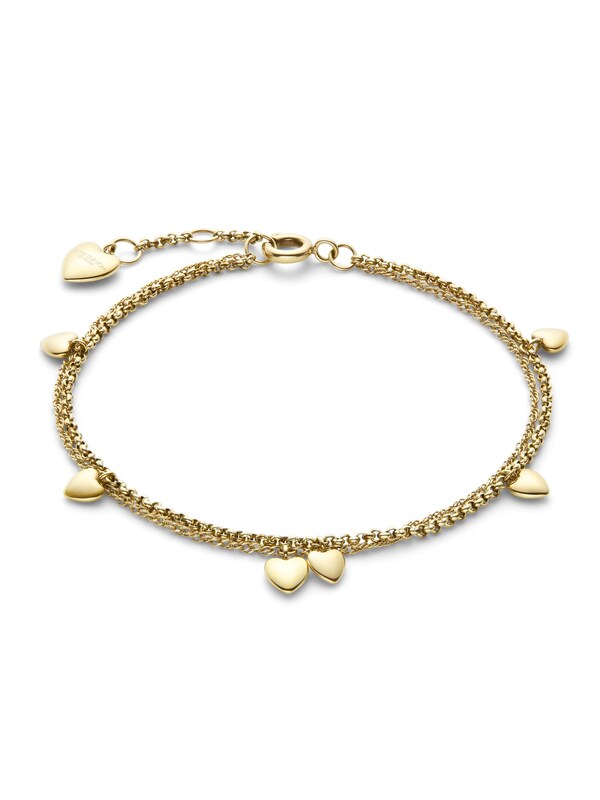 seraphine Olivia Burton Mini Heart Light Gold Tone IP Double Layered Bracelet