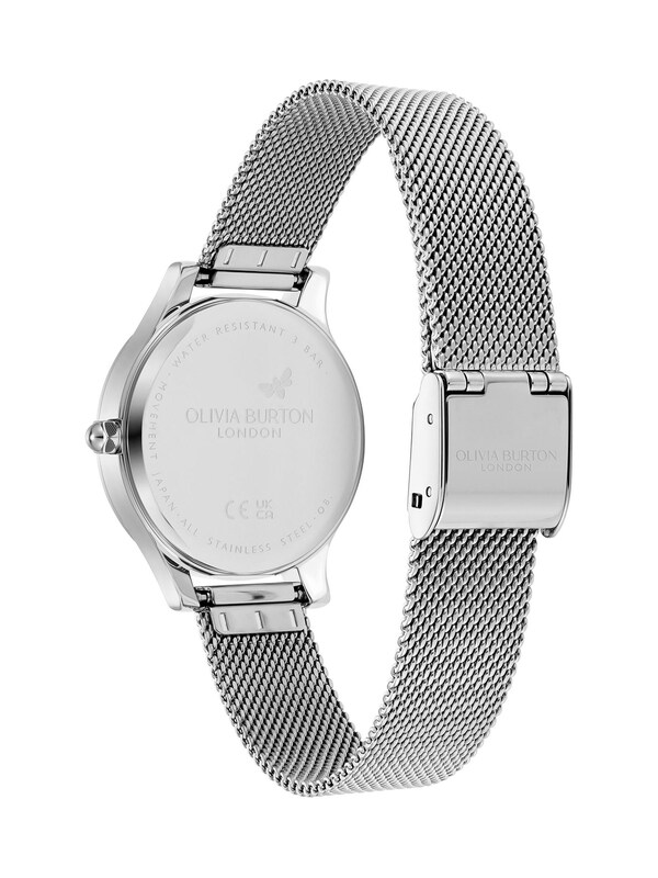 Seraphine Olivia Burton Silver Tone 30mm Wonderlust Stainless Steel Mesh Bracelet Watch