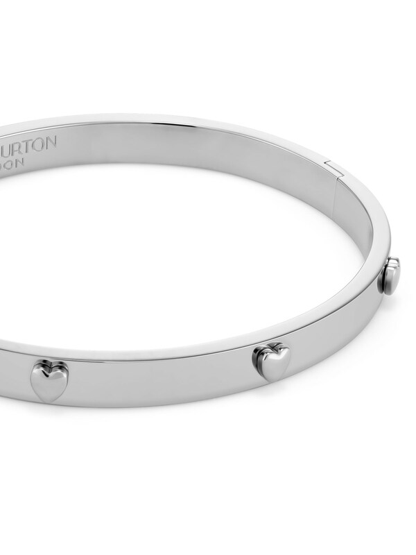 Seraphine Olivia Burton Silver Tone Mini Heart Stainless Steel Bangle
