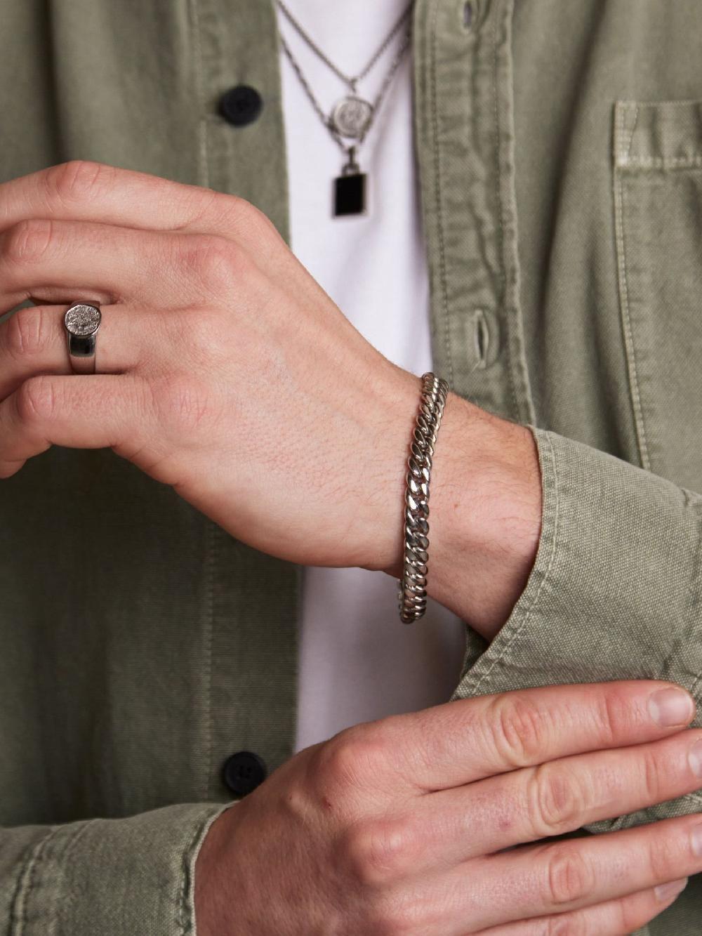 seraphine Orelia London Chunky Flat Curb and Solid Clasp Bracelet