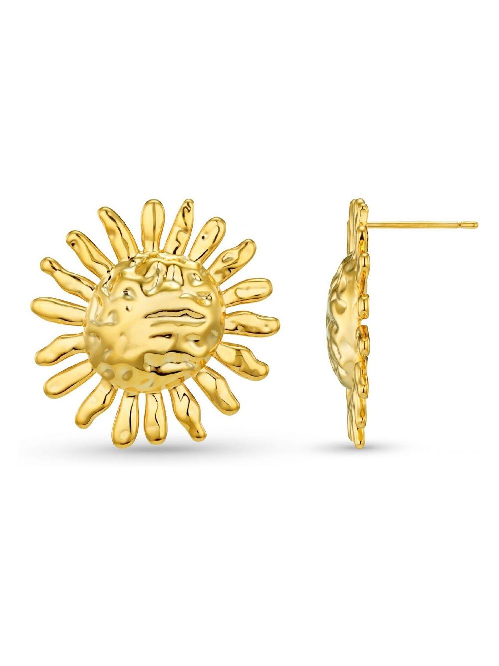 seraphine Orelia London Gold Tone Statement Molten Sun Studs Earring