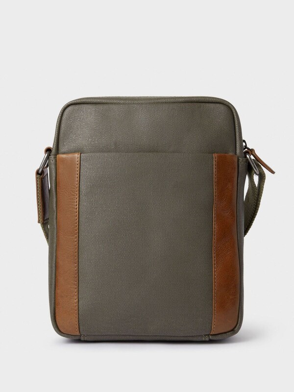 Seraphine Osprey London Green The Small Grantham Waxed Canvas And Leather Messenger Bag