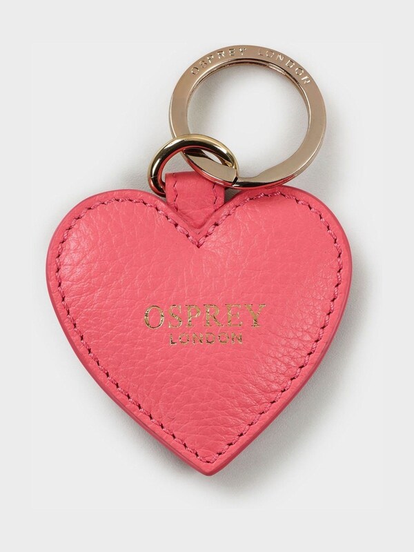Seraphine Osprey London Guava Pink The Tilly Heart Leather Trinket And Keyring Gift Set