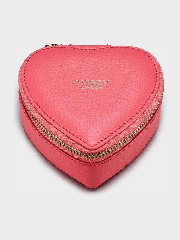 Seraphine Osprey London Guava Pink The Tilly Heart Leather Trinket And Keyring Gift Set