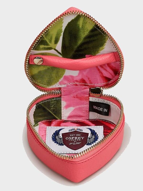 Seraphine Osprey London Guava Pink The Tilly Heart Leather Trinket And Keyring Gift Set