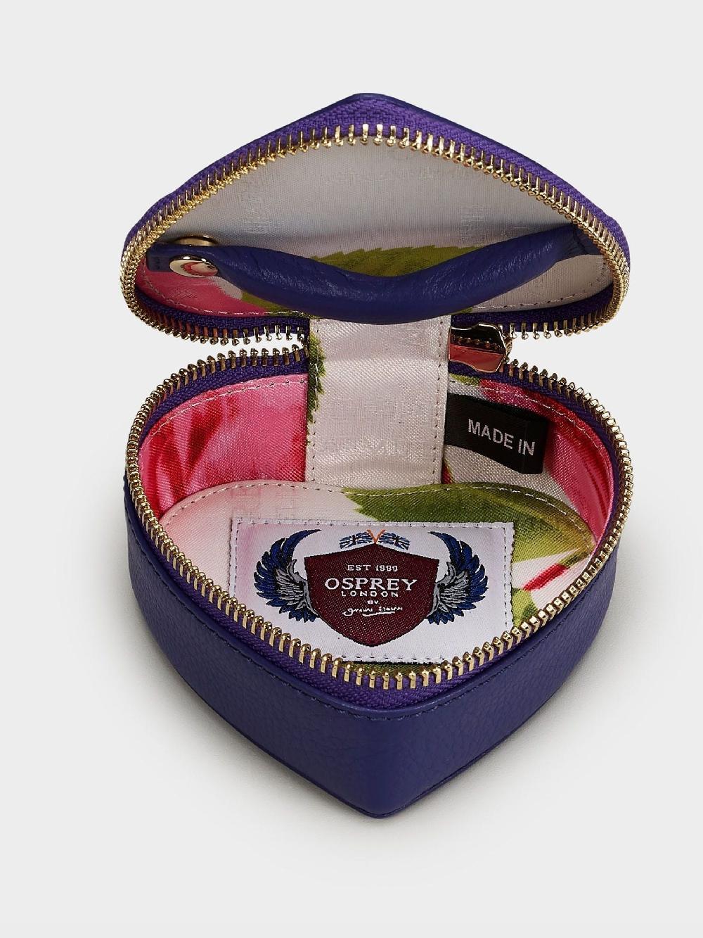 seraphine Osprey London Purple The Tilly Heart Leather Trinket and Keyring Gift Set