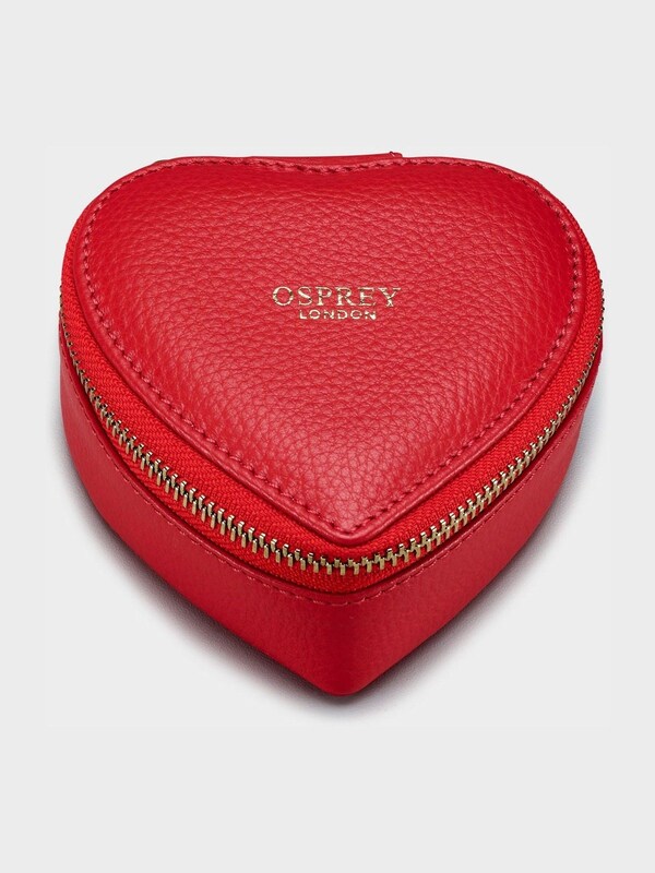 Seraphine Osprey London Red The Tilly Heart Leather Trinket And Keyring Gift Set