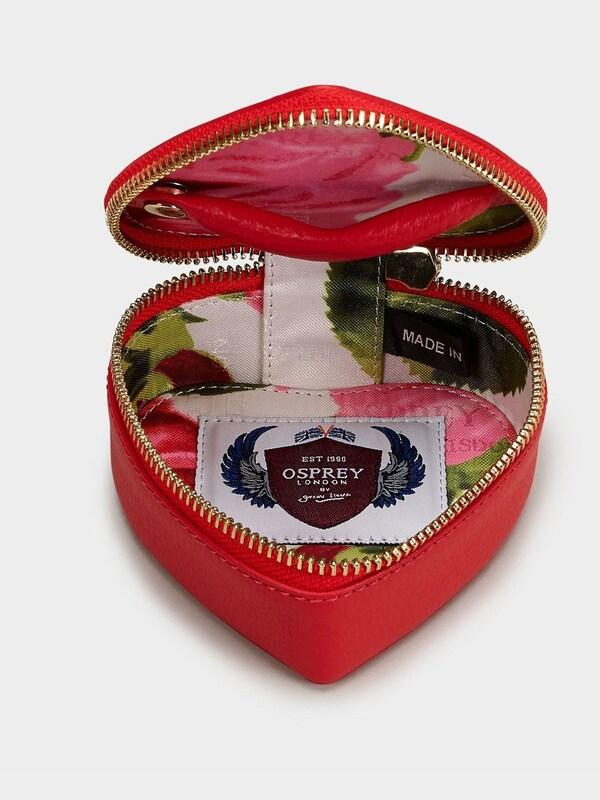 Seraphine Osprey London Red The Tilly Heart Leather Trinket And Keyring Gift Set