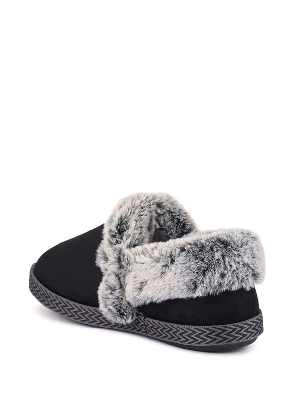 Seraphine Pavers Black Warm Lined Memory Foam Slippers
