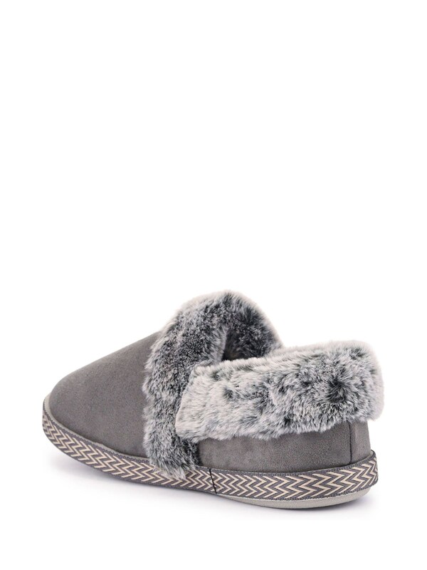 Seraphine Pavers Grey Warm Lined Memory Foam Slippers